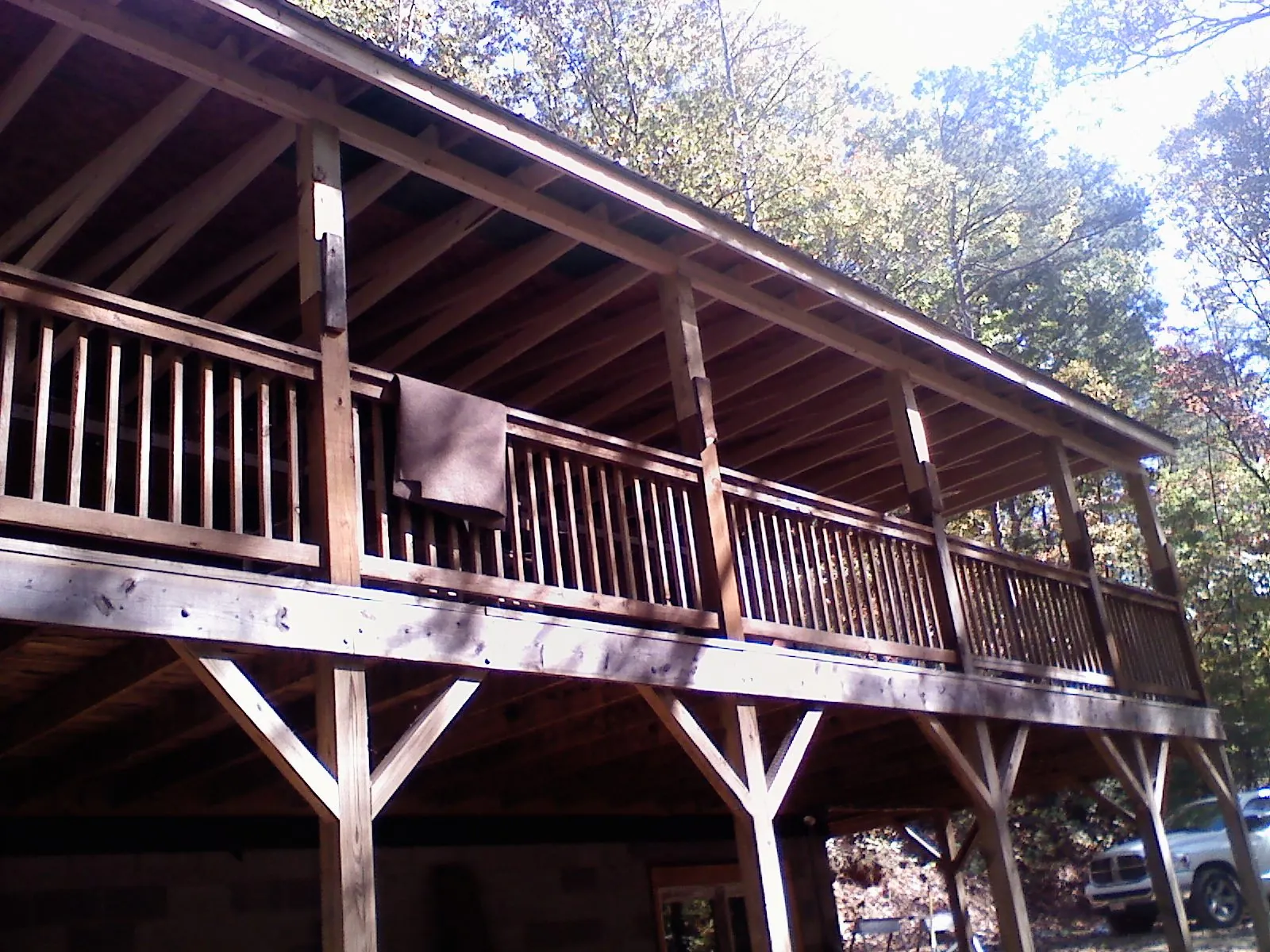 Timber framing under a new elevated porch and deck — Roof Leak Repair in Topanga by Roofing Brothers